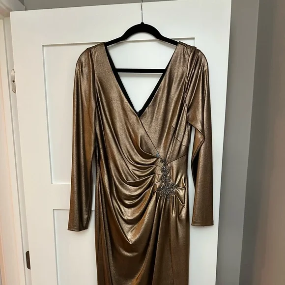 knee length dresses for ladies Puffed Sleeve Column Gown main image 0